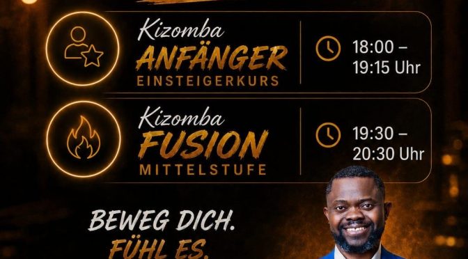 NEU: KIZOMBA-Workshop ab                          13. SEPTEMBER 2026